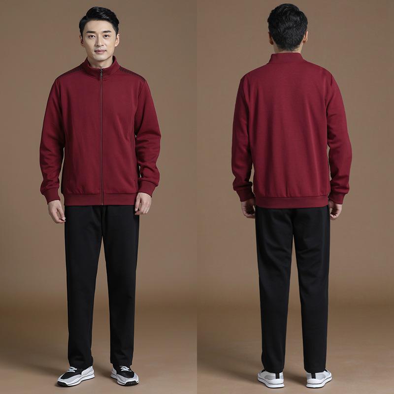 

Мужской повседневный худи и джоггеры большого размера - Свободный крой, Однотонный для среднего возраста, Осень/Весна XXL