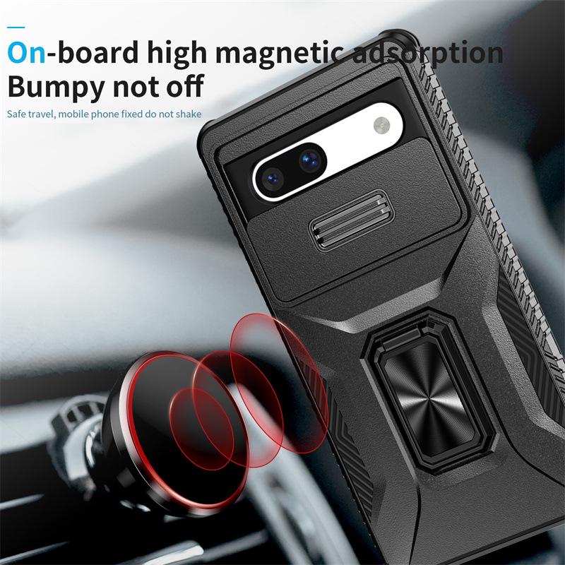 Ring Push-Pull Window Phone Case for Google Pixel 10 PRO, 9PRO XL, 8A, 8PRO, 7A, 9A - Drop-Proof, Cross-Border Design