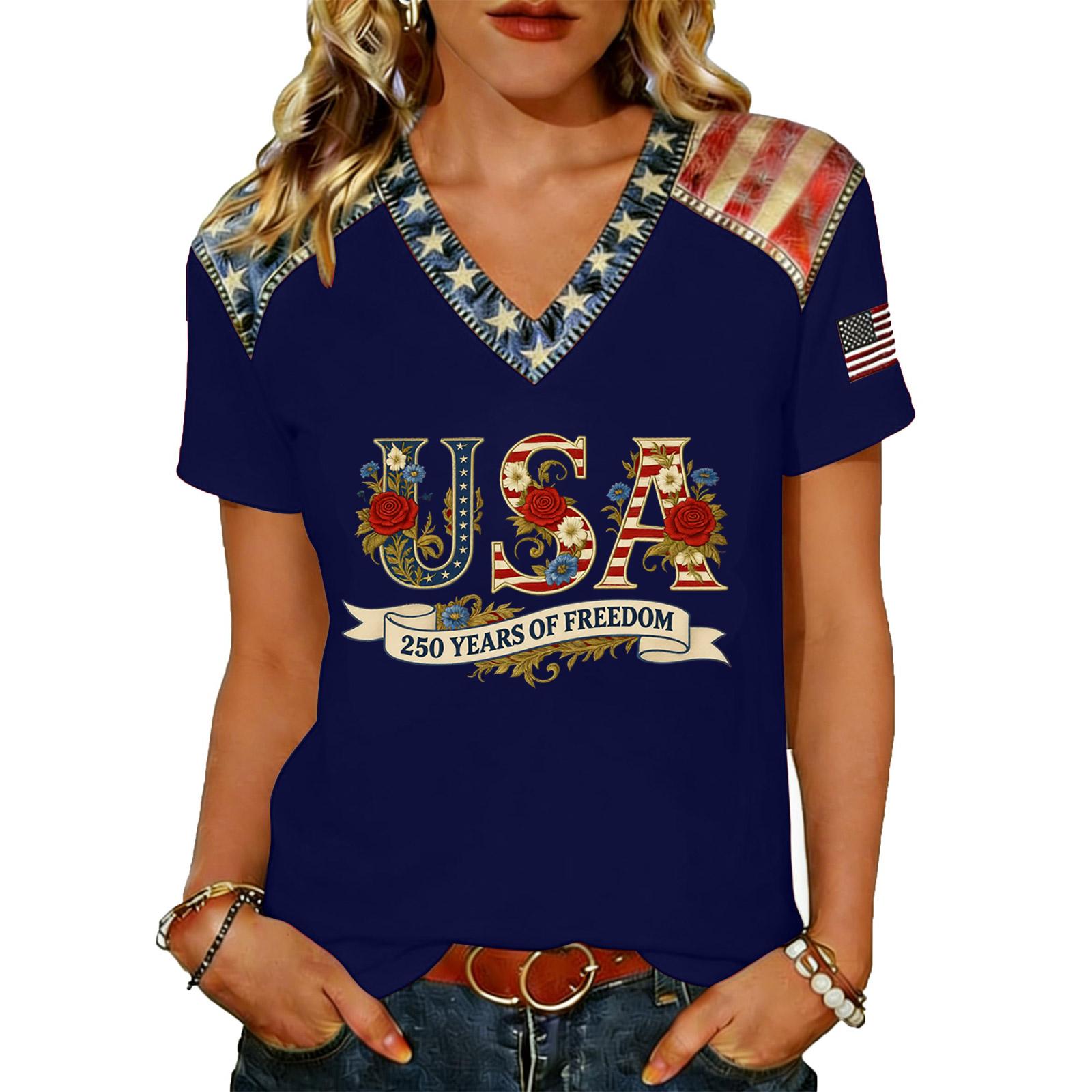 

Women s Casual V Neck Short Sleeve Pullover T Shirt Lightweight Soft Fabric Relaxed Fit Everyday Wear L синій