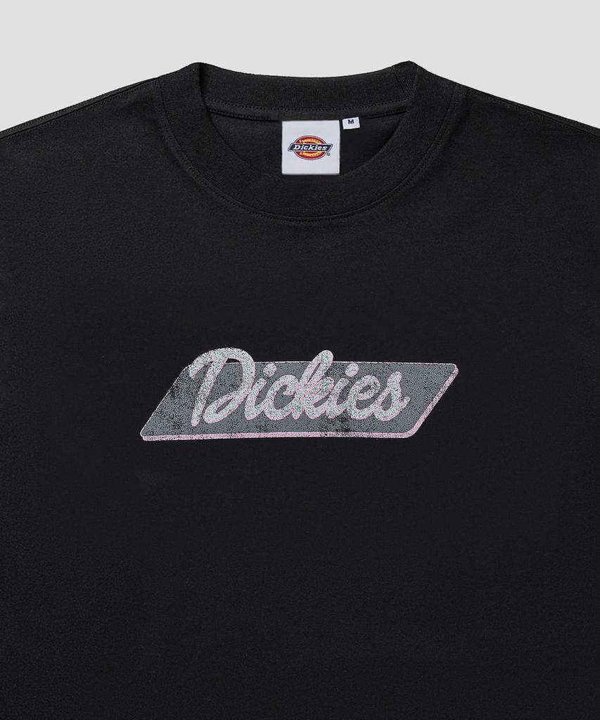 DICKIES Cursive Banner Logo T-Shirt Black