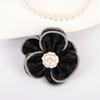 Camellia Brooch Black White Fabric Badge Mourning Funeral Corsage Pin High-End French Elegant Bag Clothes Scarf Accessory Brooch