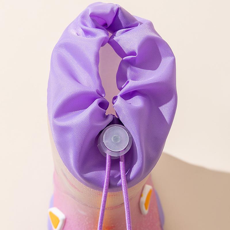 Cartoon Unicorn Soft Sole Waterproof Rain Boots Children's Outdoor Rain Shoes Girls' Overshoes Elementary School Students' Cuffed Non-Slip Water