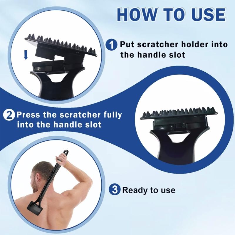 Extendable Collapsible Back Massage Multipurpose Body Scratcher For Humans Pets Gentle Bristles Ergonomic Handle