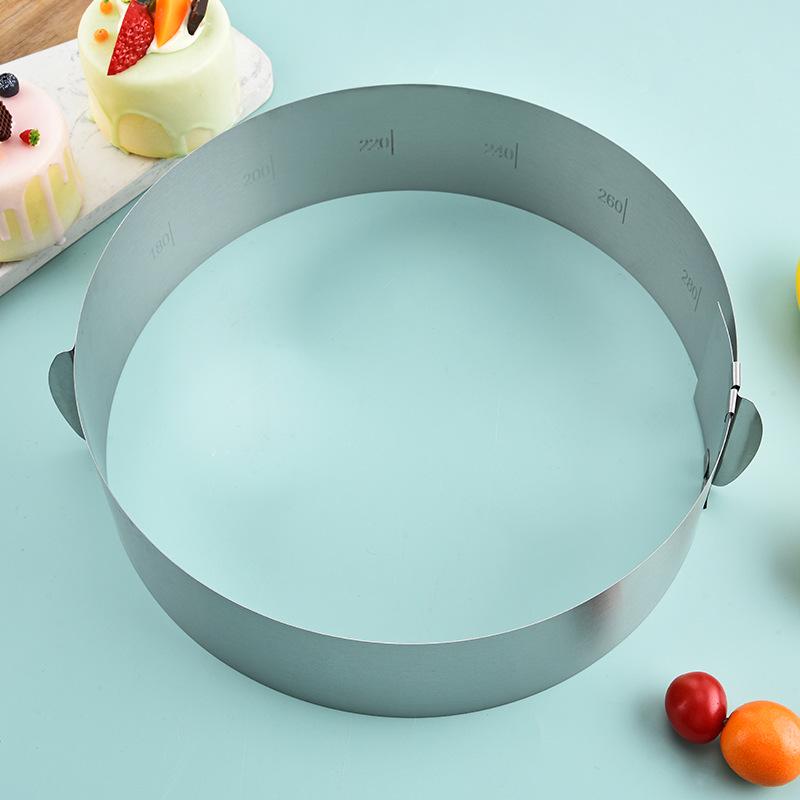 Stainless Steel Adjustable Telescopic Mousse Ring Cake Mold – Round, Bottomless, Removable Baking Tool