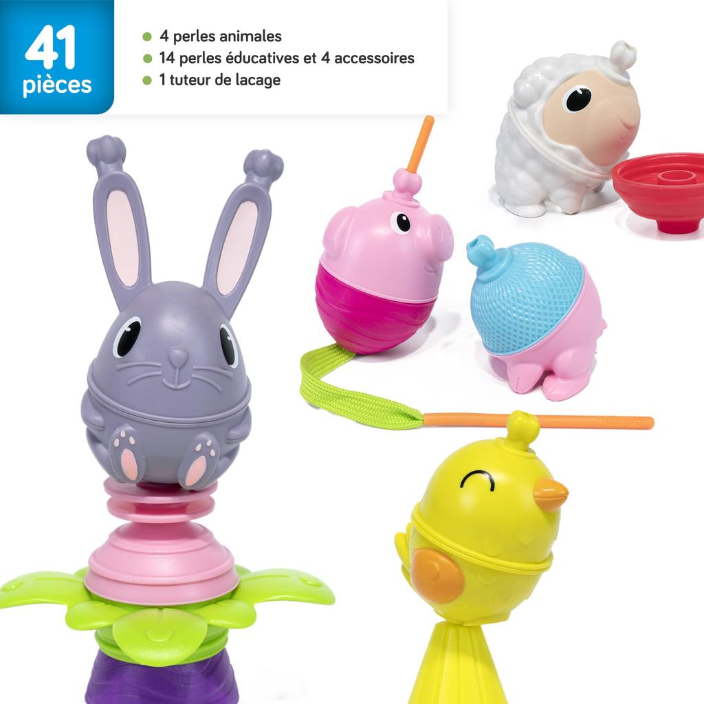 Lalaboom Baby Spielzeug Lalaboom Perlen mit Tier 41 Echte Perlen, Teile, BL302,