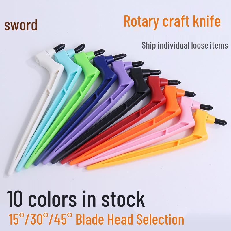 360° Rotating Craft Knife: Precision Paper & Carving Tool White Rotating Craft Knife Single