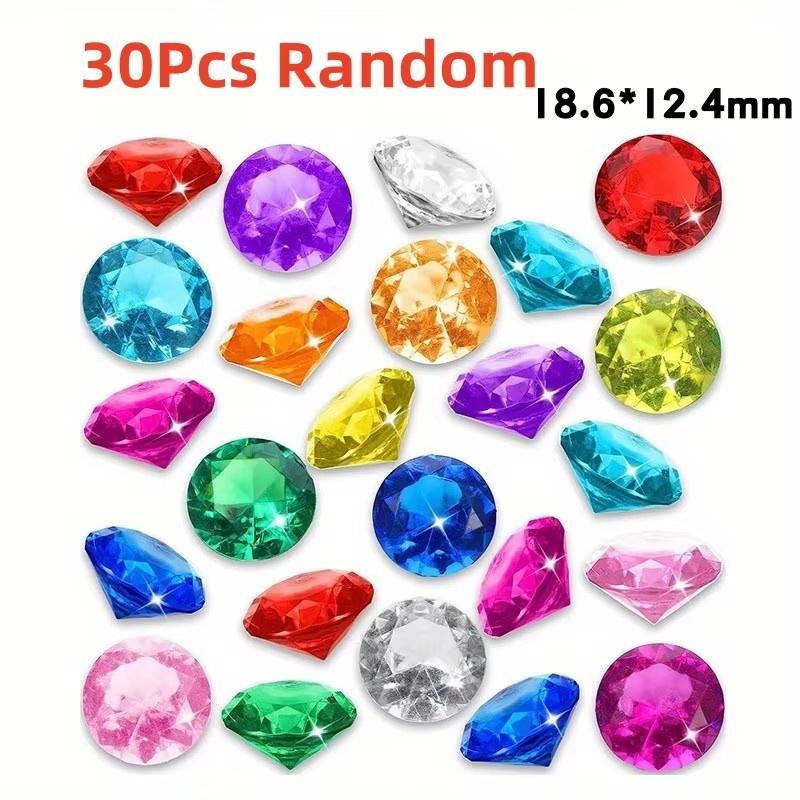 

30Pcs Acrylic Crystal Diamond Gemstone Toys For Girls Vivid Treasure Chest Jewels Set Kids Birthday Present Christmas Present OneSize