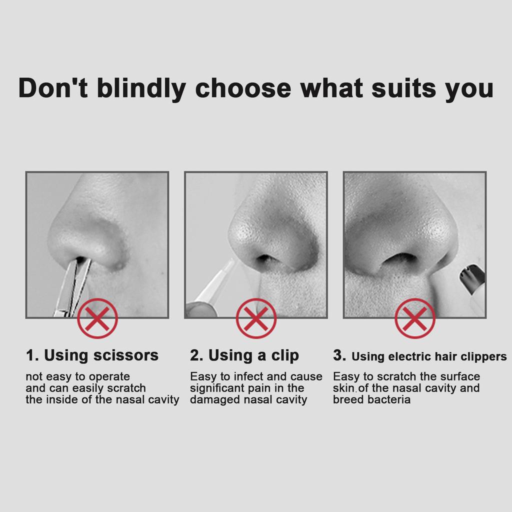 360° Rotating Nose Hair Trimmer Nostril Cleaning Scissors Double Sided Nose Hair Knife Manual Nostril Cleaning Nose Hair Razors