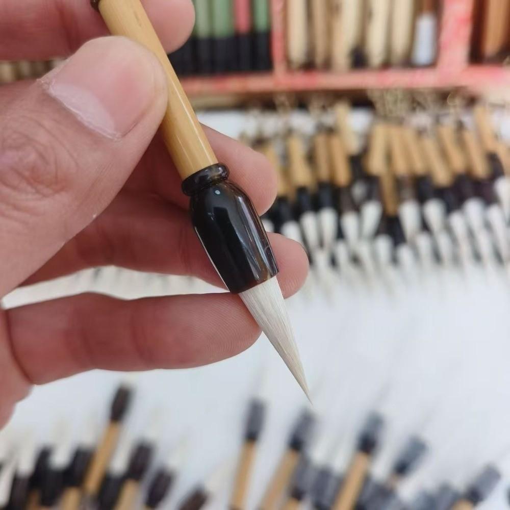 9cm Size Mini Chinese Calligraphy Brush Bamboo Handle Traditional Ink Writing Brush Daily Practice