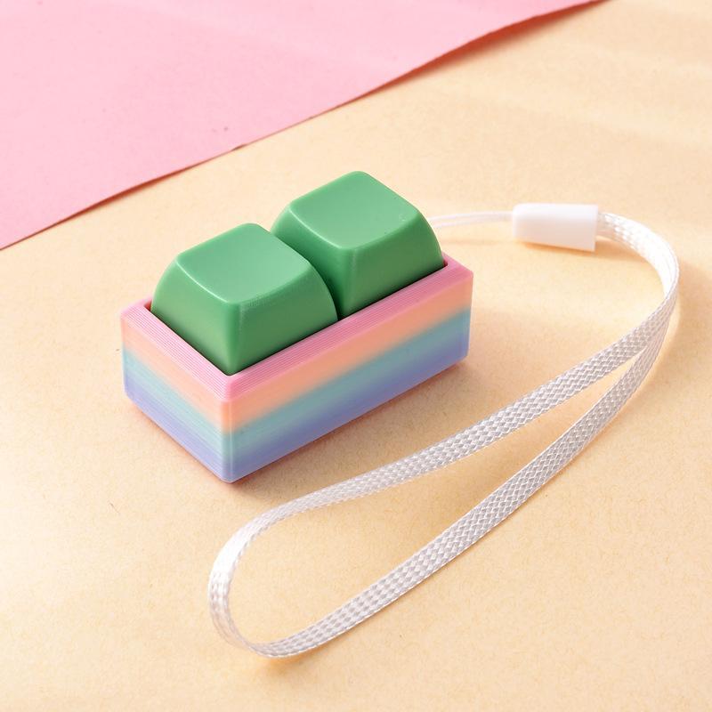 Lightweight Push Button Stress Relieving Toy with Lanyard Sensory Fidget Toy for ADHD Adults Kids Anxiety Relief