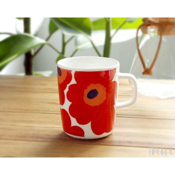 Marimekko Unikko Mug White Red 250ml 63431 001 9.5x10.5x8cm