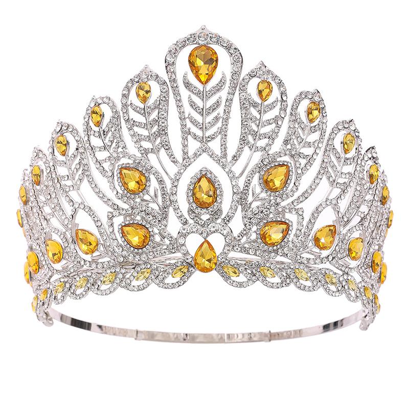 More Colors Royal Queen Pageant Miss Crown Headdress Bride Tiaras and Crowns Prom Wedding Hair Jewelry Accessories