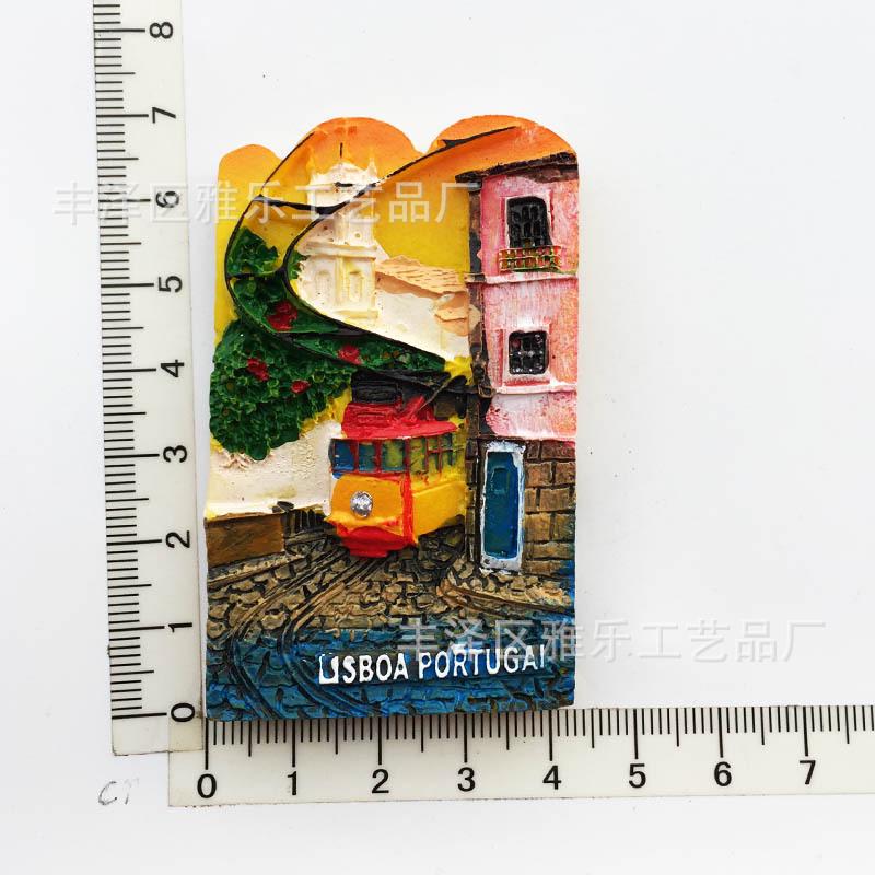 Hand-Painted Resin Magnetic Souvenir Stickers from Portugal