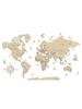 Wooden 3D World Map Natural - Pattern XIX Borders + Country Names 90X56