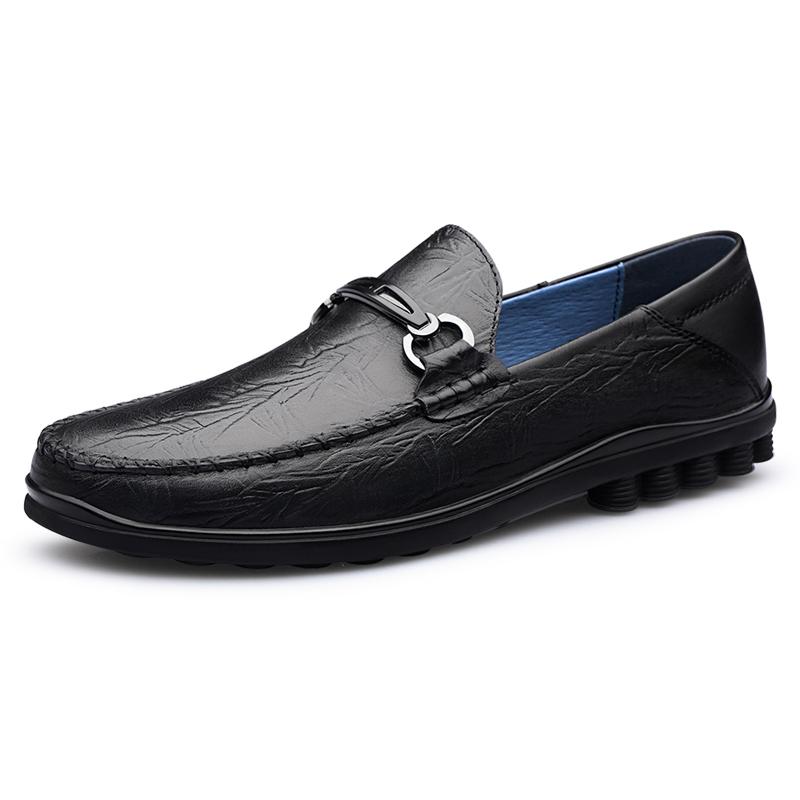 

Черные повседневные мужские туфли из натуральной кожи, весна-лето, мужские мягкие итальянские туфли на плоской подошве, легкие мокасины для вождения, размер 37-45 45 чёрный