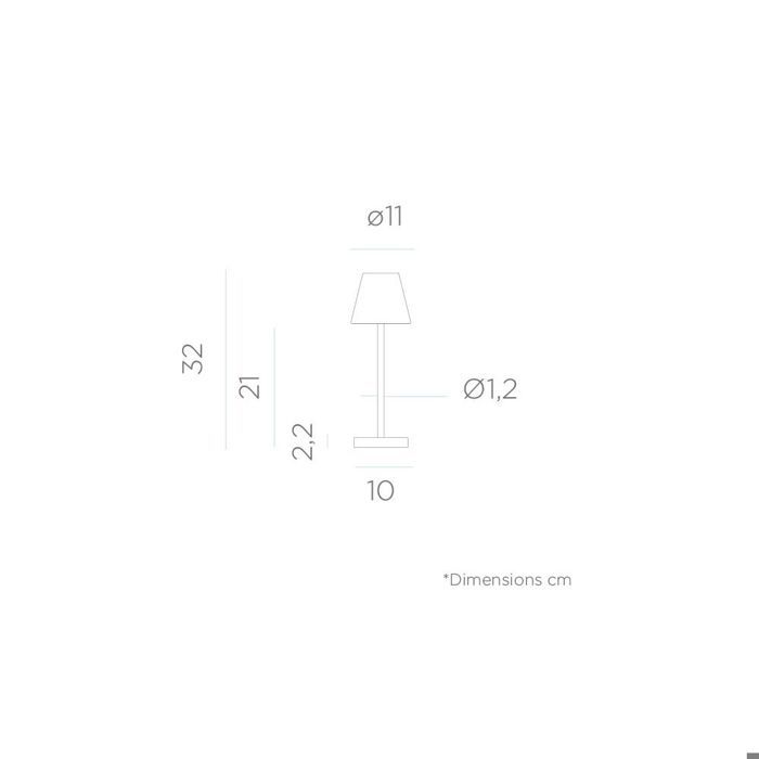 Lampe à poser - moovere - 30 - rechargeable - anthracite - moderne