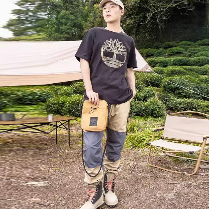 Timberland Spring Summer Breathable Casual Pattern Printed Round Neck Short Sleeve Drop Shoulder T-Shirt Men T-Shirt A6RHW-001