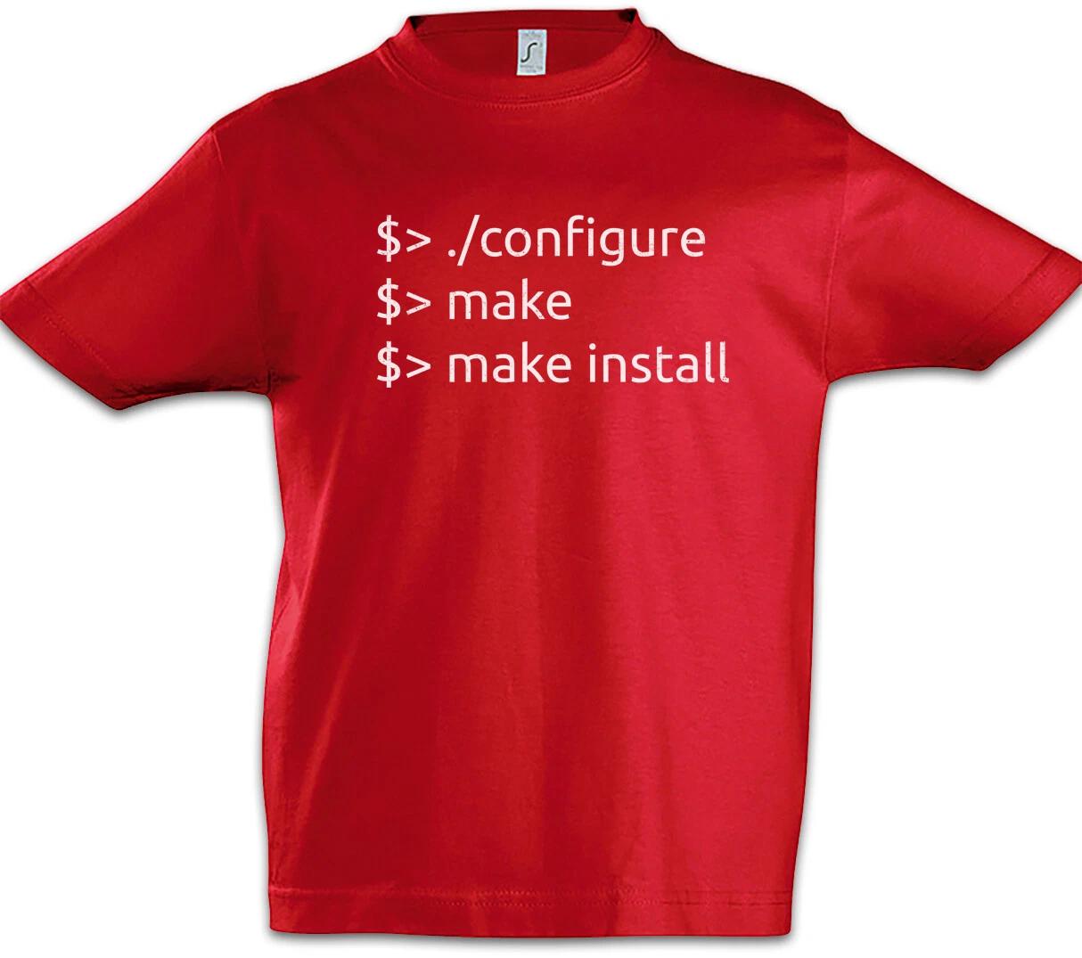 Configure Make Install Boys kids boys T-Shirt Fun Nerd Computer Science Scientist Coder 160