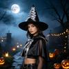 Classic Wizard Character Headwear Halloween Witch Hat, Reusable Oxford Cloth Pointed Stage Performance Costume Hat for Costume, Carnival, Masquerade,