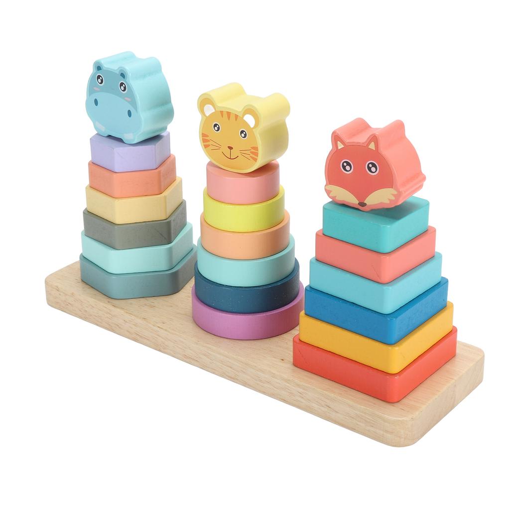 Wooden Sorting Stacking Toy Animal Shape Early Educational Color Shape Sorting Toys Game