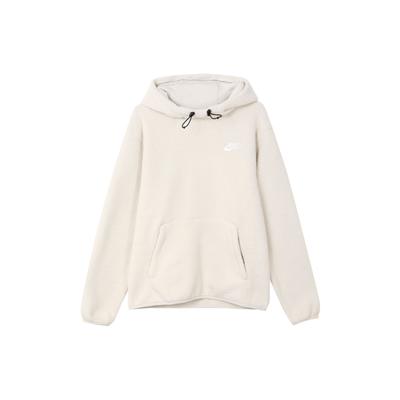 Nike Unifarbener Logo-Print Kordelzug-Hoodie Herren Hoodie Off-White DV8155-072