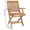 Folding Garden Chairs with Cushions 8 pcs Solid Teak Wood