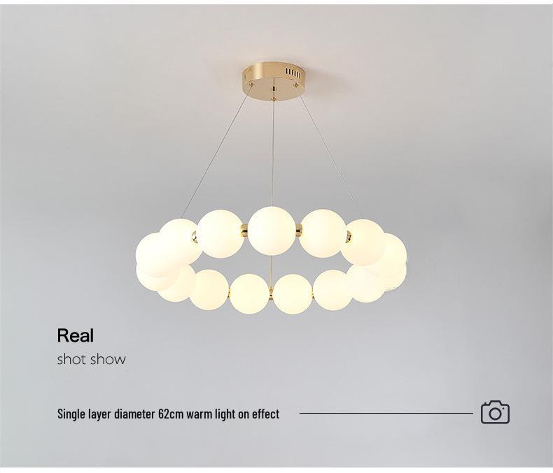 Nordic Modern Minimalist LED Chandelier - Pearl Necklace Design for Living Room, Bedroom, and Restaurant.