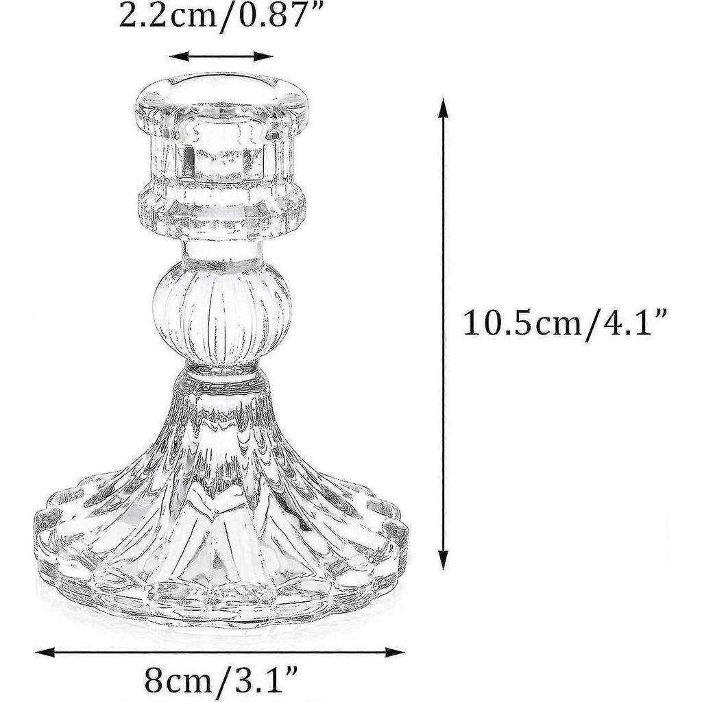 Crystal Glass Candle Holders Set Of 4 Decorative Candle Holders Clear Glass Candle Holders