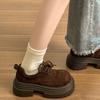 Retro Brown British Style Platform Small Leather Shoes Women's 2025 New Autumn Skirt Versatile French Deep Mouth Single Shoes