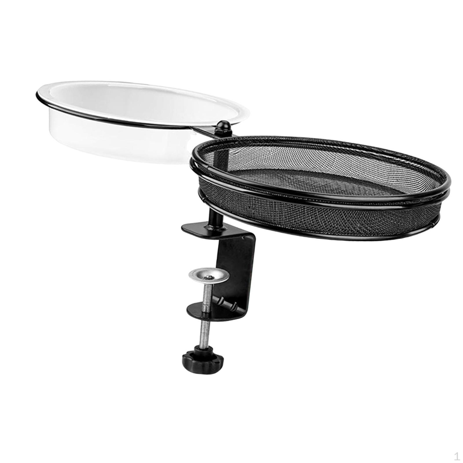 

Deck Mounting Bird Feeder Detachable Versatile Easily Install Accessory with Steel Mesh Tray & Water