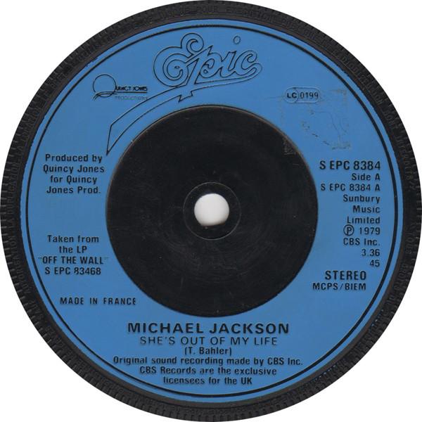 

7inch Record MICHAEL JACKSON Shes Out Of My Life SEPC8384 Epic 1980 UK SoulFunk Used