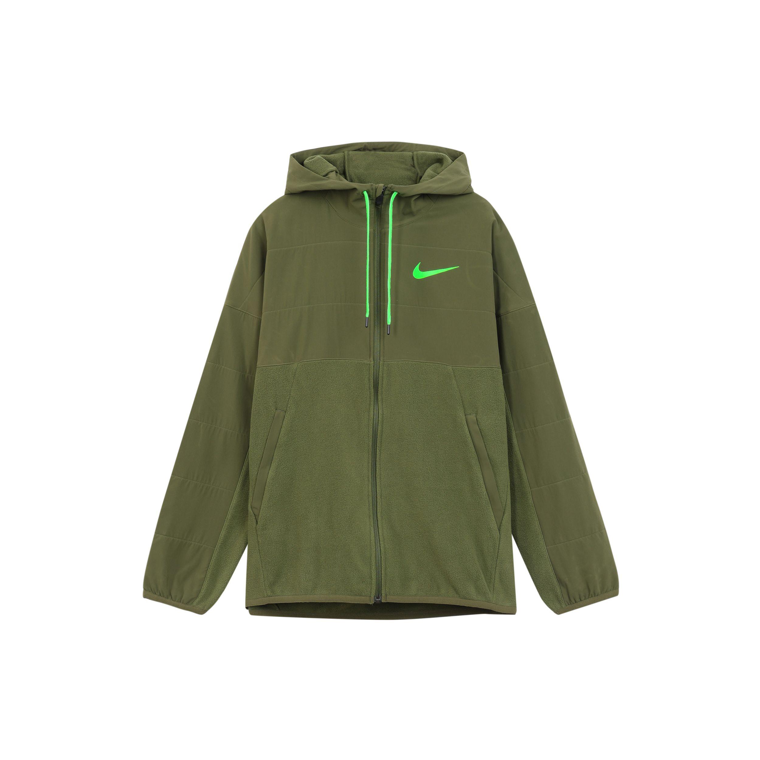 

Nike Solid Color Logo Print Hooded Casual Jacket Men jackets Green DD2129-326 S