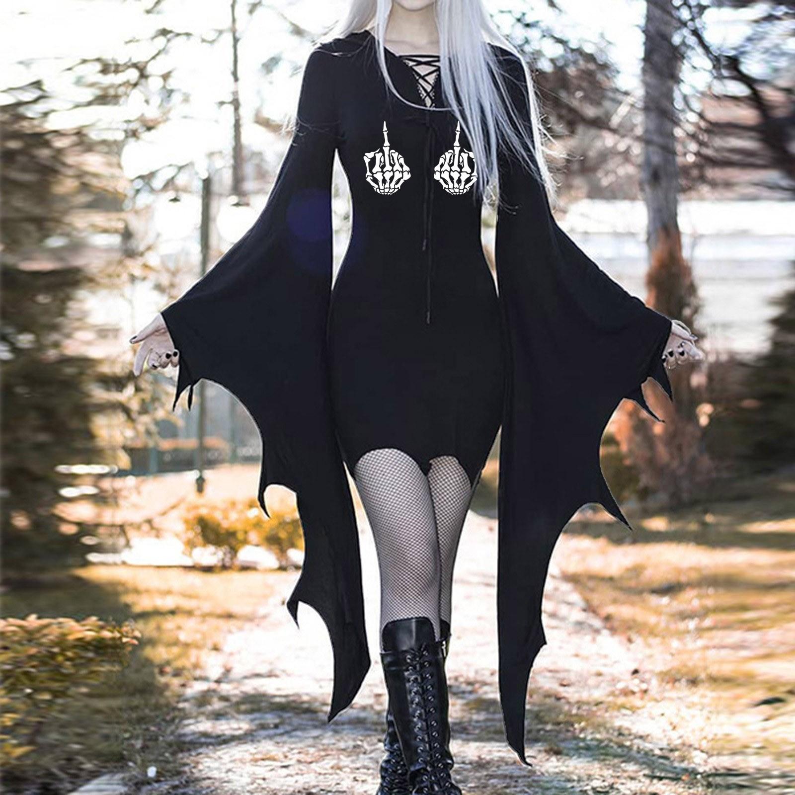 Dress For Women,Butterfly Sleeve Irregularity Costumes Witch  Halloween Carnival Party L
