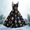 Women's Fashion Christmas Printed Sexy Strapless Gothic Cocktail Dress Punk, Vintage Dress.