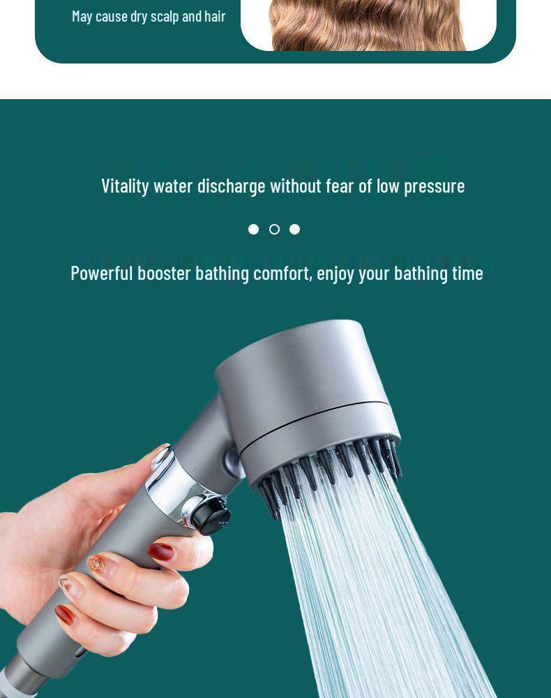Durable Three-Speed Handheld Shower Head with Filter