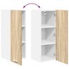 Wall Cabinet Sonoma Oak and White 30 X 31 X 80 Cm