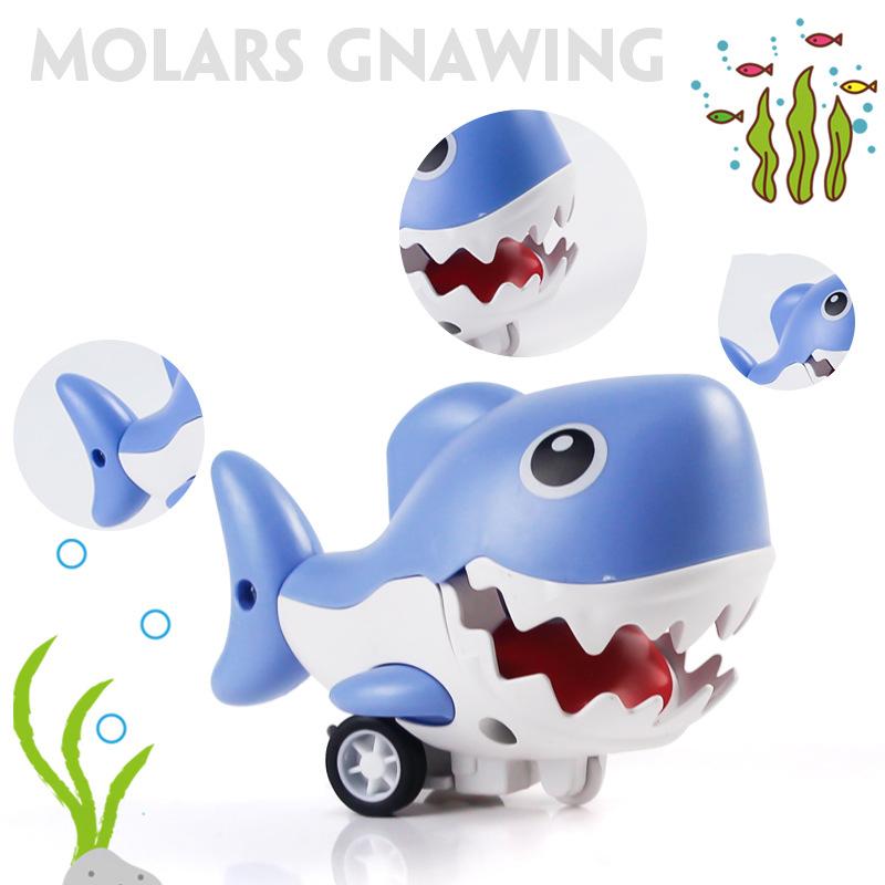 Children's Educational Toy Press And Slide The Little Shark Car Simulation Cartoon Cute Shark Car Children Birthday Gift