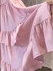 Women's High-Waist Ruffle Patchwork Skirt: Solid Color, Layered Long Hem for Spring/Summer 2026