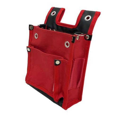 SK11 Canvas Tobi Waist Pouch, 2-Tier, BS, Red, TSH-2DBS-RD, Slim, Reinforced Bottom, with Inner Pocket