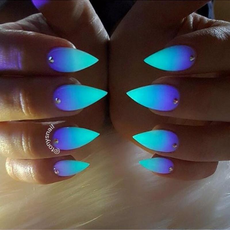 Neon Bright Nail Polish Powder Shining In Dark Dust Luminous Fluorescence Nail Art Glitter Powder