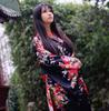 Japanese Hell Girl Long Floral Black [Lady Lazy] Clothes, Cosplay, Yukata, Pattern, Furisode, (S)
