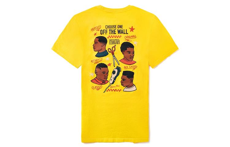 Vans Mikey T Shirts Unisex Yellow Crew Neck Moderate Straight Fit VN0A4RP785W S