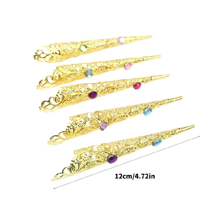 10 Pack Fingernail Claw Rings Knuckles Rings Nail Art Decorations for Enhancing Belly Dance and Halloween Party Outfits
