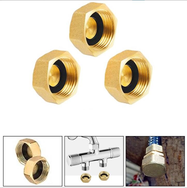 Brass Pipe End Cap Brass Blanking Cap For Home Plumbing For Industrial Use 1-inch Female Thread Corrosion-resistant Brass