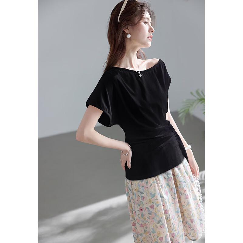 

VICTORIA&VERA Women s Off-Shoulder Tie-Waist Short-Sleeve Top XL