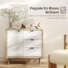 Buffet Sideboard Storage Cabinet Kitchen Cupboard With 2 Doors 3 Drawers And Adjustable Shelf 80x35x77cm White