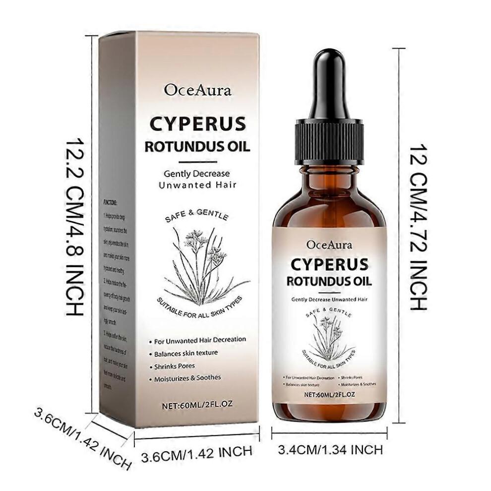 (2pcs)Natural Cyperus Rotundus Oil for Hair Removal, Reduces Body Hair Growth & Smooths Skin, All Skin Types
