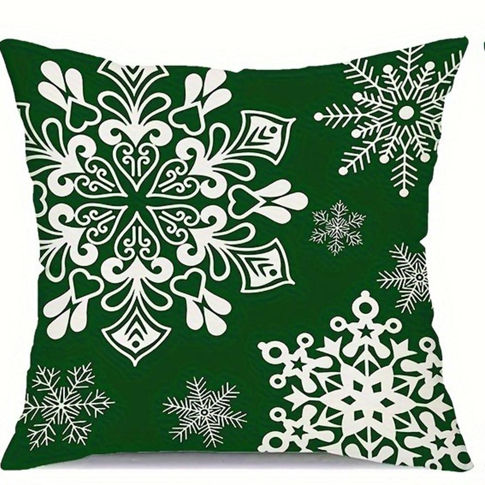 

Веселое рождественское и новогоднее украшение Наволочка Зимняя снежинка Олень Подушка Чехол Диван Подушки Комплект для украшения дома 40x40cm