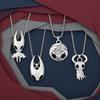 Hollow Knight Silksong Anhänger Halskette - Zote der Mächtige Retro Guss Charm, Antik Bronze Gotischer Gaming Schmuck für Herren