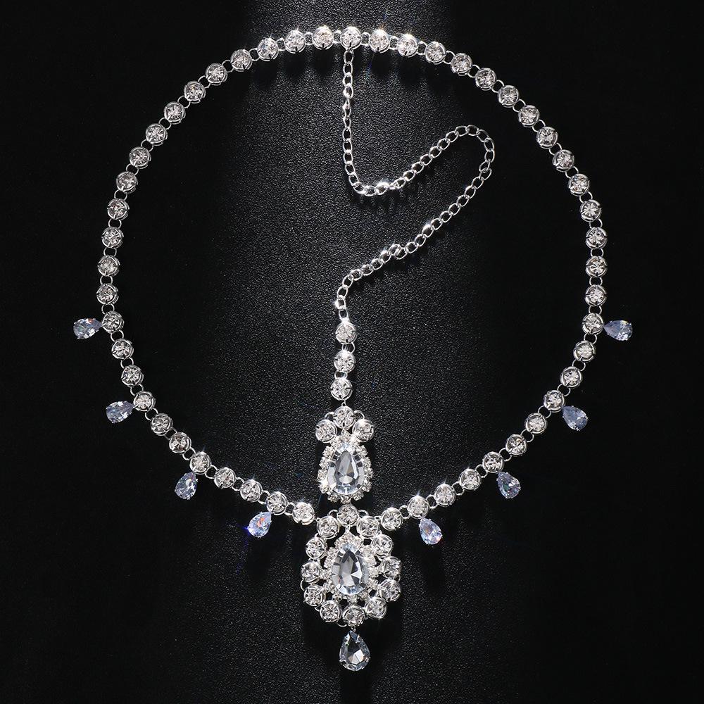 Vintage Trend Rhinestone Head Chain Forehead Headband Indian African Bohemian Hair Accesories Crystal Fringe Tiara Headdress
